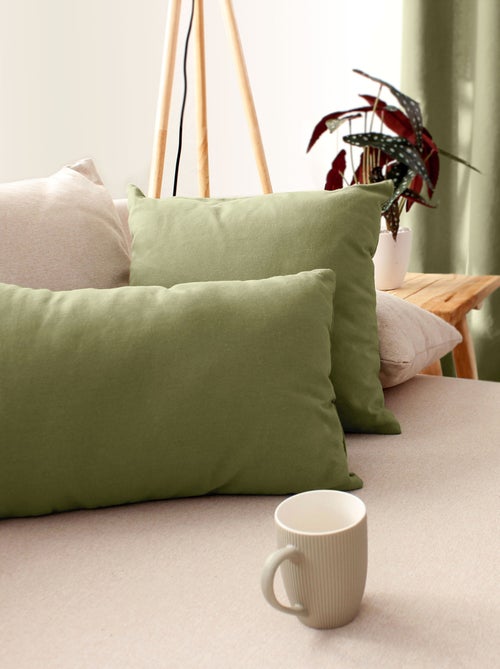Coussin non déhoussable en coton uni - Kiabi