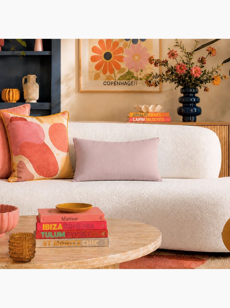 Coussin non déhoussable en coton uni Vieux rose - Kiabi