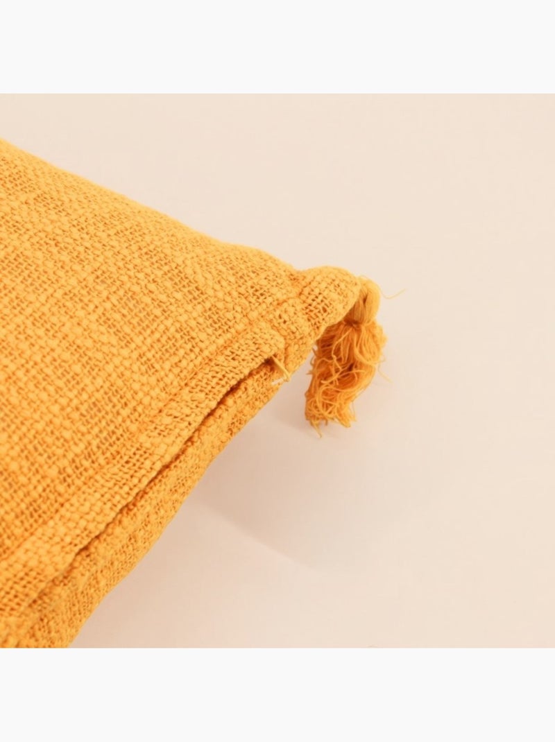 Coussin orange avec pompons 30x50cm Orange - Kiabi