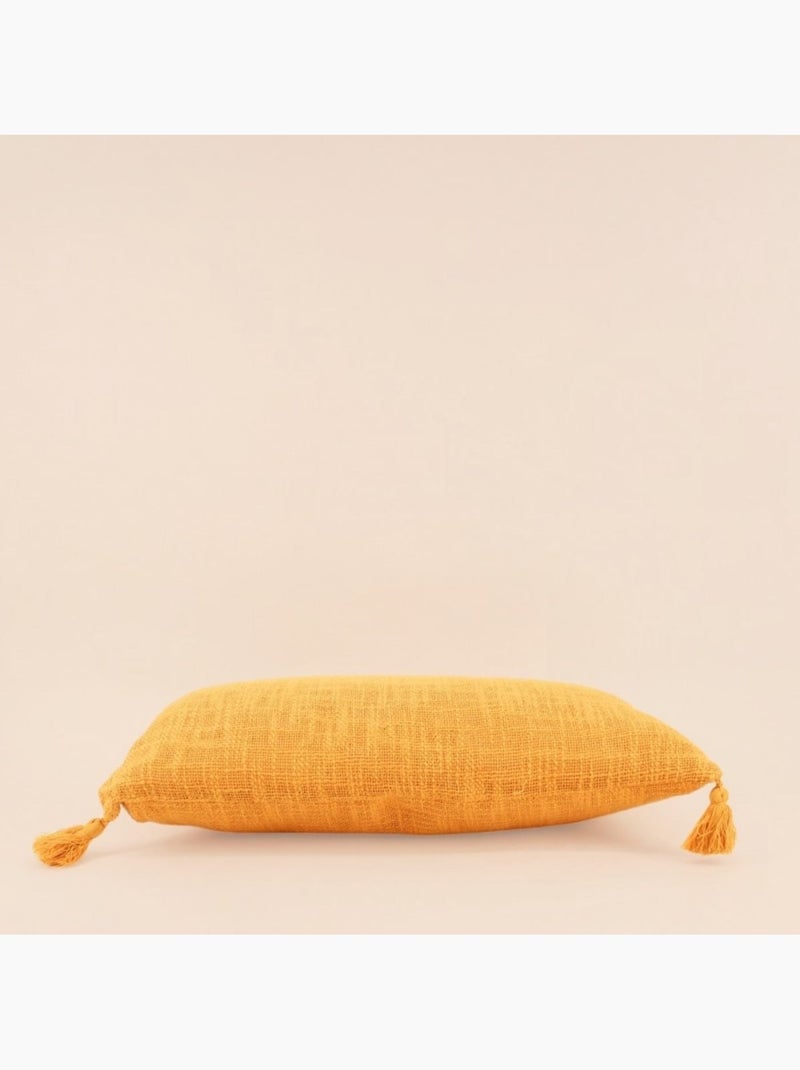 Coussin orange avec pompons 30x50cm Orange - Kiabi