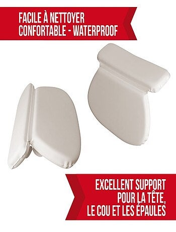 Coussin, oreiller de bain avec ventouses pour baignoire, Spa - Vivezen