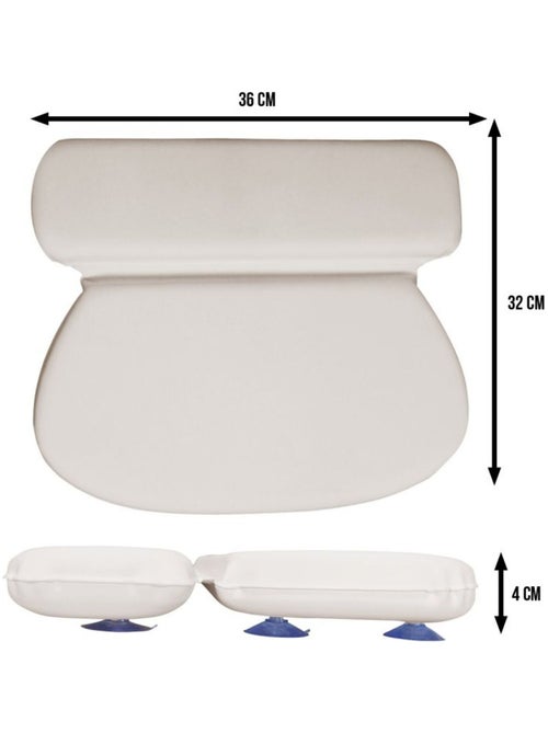 Coussin, oreiller de bain avec ventouses pour baignoire, Spa, Jacuzzi - Vivezen - Kiabi Coussin, oreiller de bain avec ventouses pour baignoire, Spa, Jacuzzi - Vivezen - Kiabi