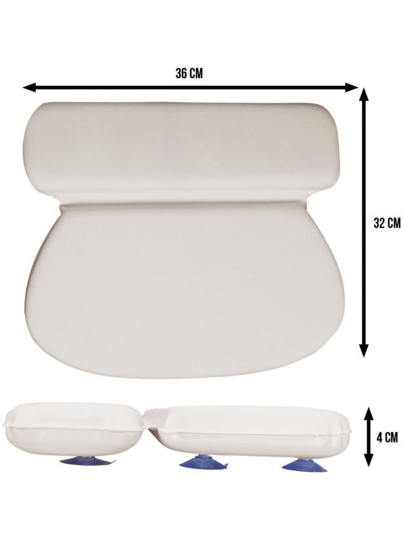 Coussin, oreiller de bain avec ventouses pour baignoire, Spa, Jacuzzi - Vivezen Blanc - Kiabi
