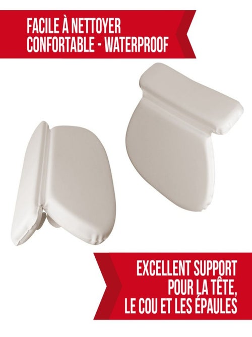 Coussin, oreiller de bain avec ventouses pour baignoire, Spa, Jacuzzi - Vivezen - Kiabi Coussin, oreiller de bain avec ventouses pour baignoire, Spa, Jacuzzi - Vivezen - Kiabi