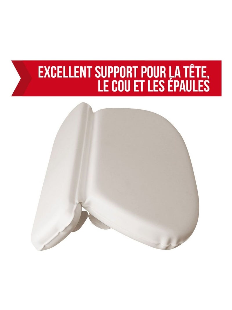 Coussin, oreiller de bain avec ventouses pour baignoire, Spa, Jacuzzi - Vivezen Blanc - Kiabi