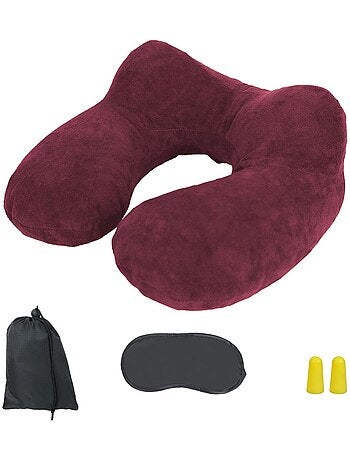 Coussin, oreiller de voyage gonflable avec sac de rangement - Vivezen