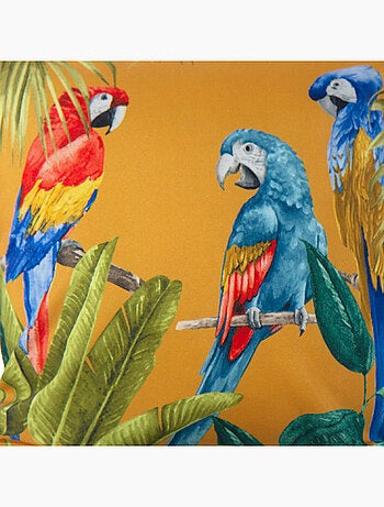 Coussin outdoor imprimé perroquets