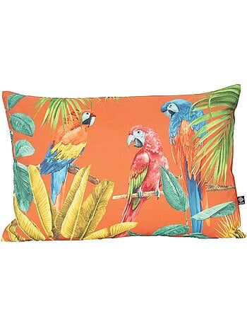 Coussin outdoor imprimé perroquets