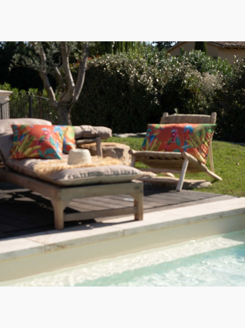 Coussin outdoor imprimé perroquets Orange - Kiabi