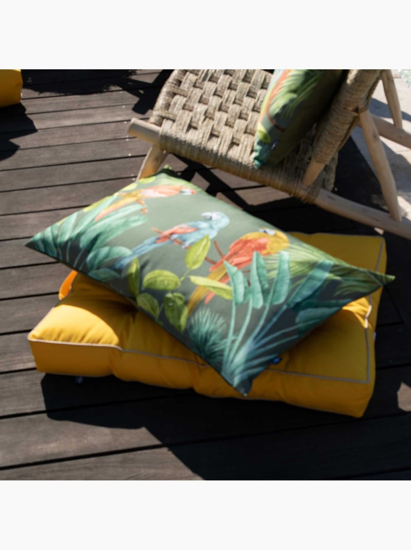 Coussin outdoor imprimé perroquets Vert olive - Kiabi