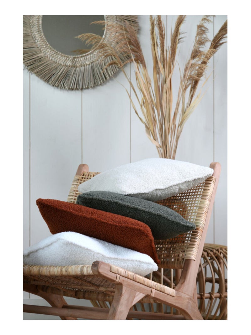 Coussin Paddou Écru – 40 x 60 cm – Effet bouclette Ecru - Kiabi