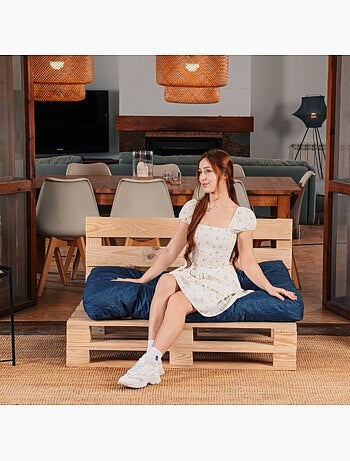 Coussin palette assise en polyester 120x80x15 cm