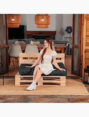 Coussin palette assise en polyester 120x80x15 cm