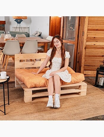 Coussin palette assise en polyester 120x80x15 cm