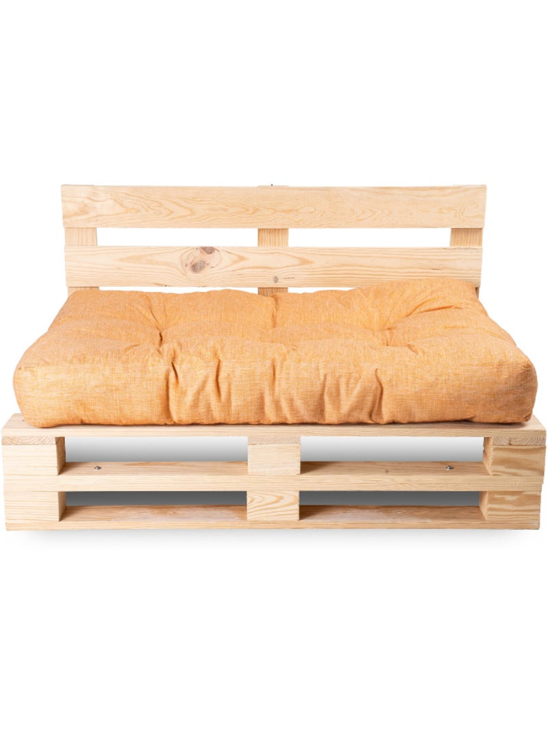 Coussin palette assise en polyester 120x80x15 cm Orange - Kiabi