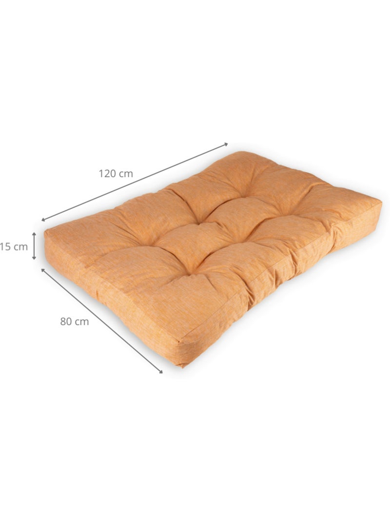 Coussin palette assise en polyester 120x80x15 cm Orange - Kiabi