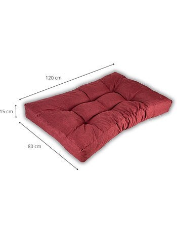 Coussin palette assise en polyester 120x80x15 cm
