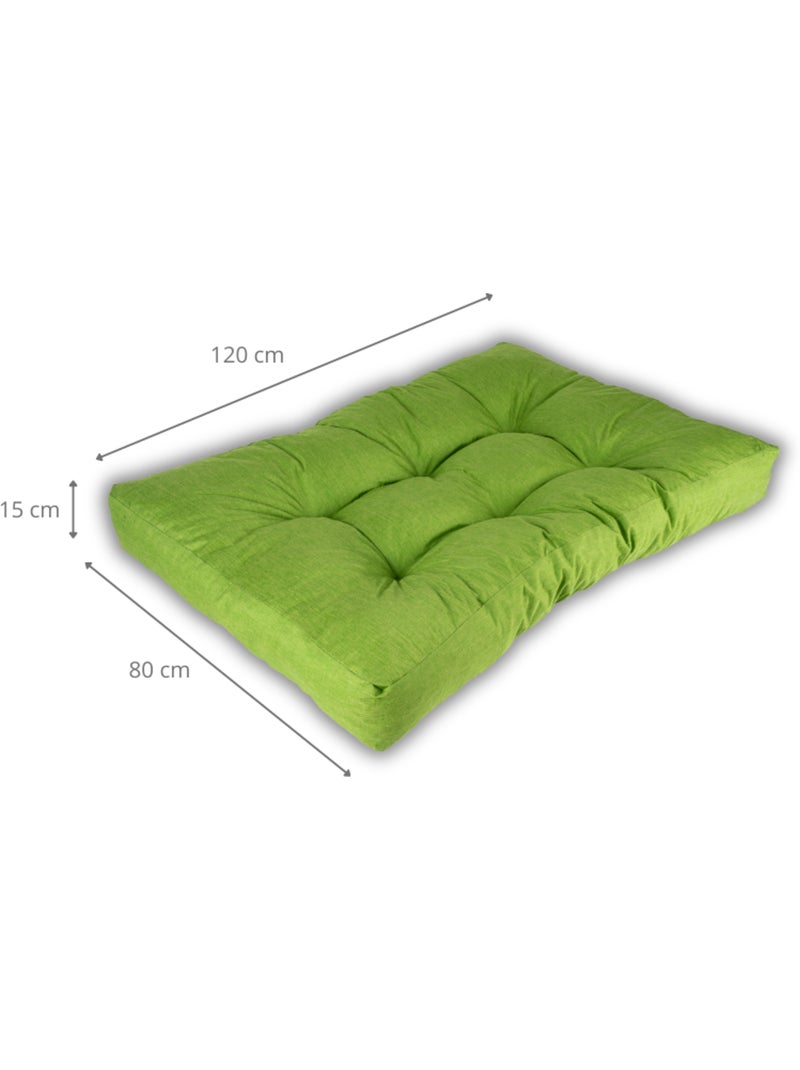Coussin palette assise en polyester 120x80x15 cm Vert - Kiabi