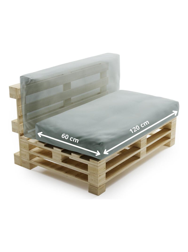 Coussin Palette Déhoussable Imperméable 2en1 - Bananair Gris clair - Kiabi