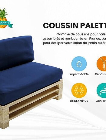 Coussin Palette Déhoussable Imperméable Assise - Bananair