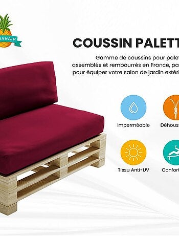 Coussin Palette Déhoussable Imperméable Assise - Bananair