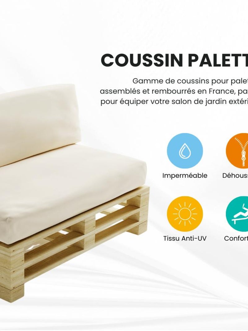 Coussin Palette Déhoussable Imperméable Dossier - Bananair Beige - Kiabi
