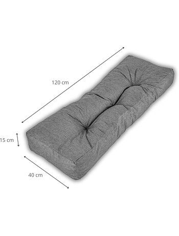 Coussin palette dossier en polyester 120x40x15 cm