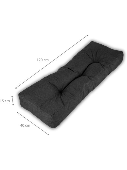 Coussin palette dossier en polyester 120x40x15 cm - Kiabi