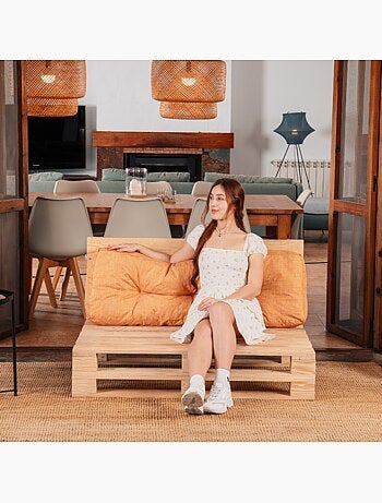 Coussin palette dossier en polyester 120x40x15 cm