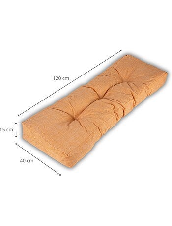 Coussin palette dossier en polyester 120x40x15 cm