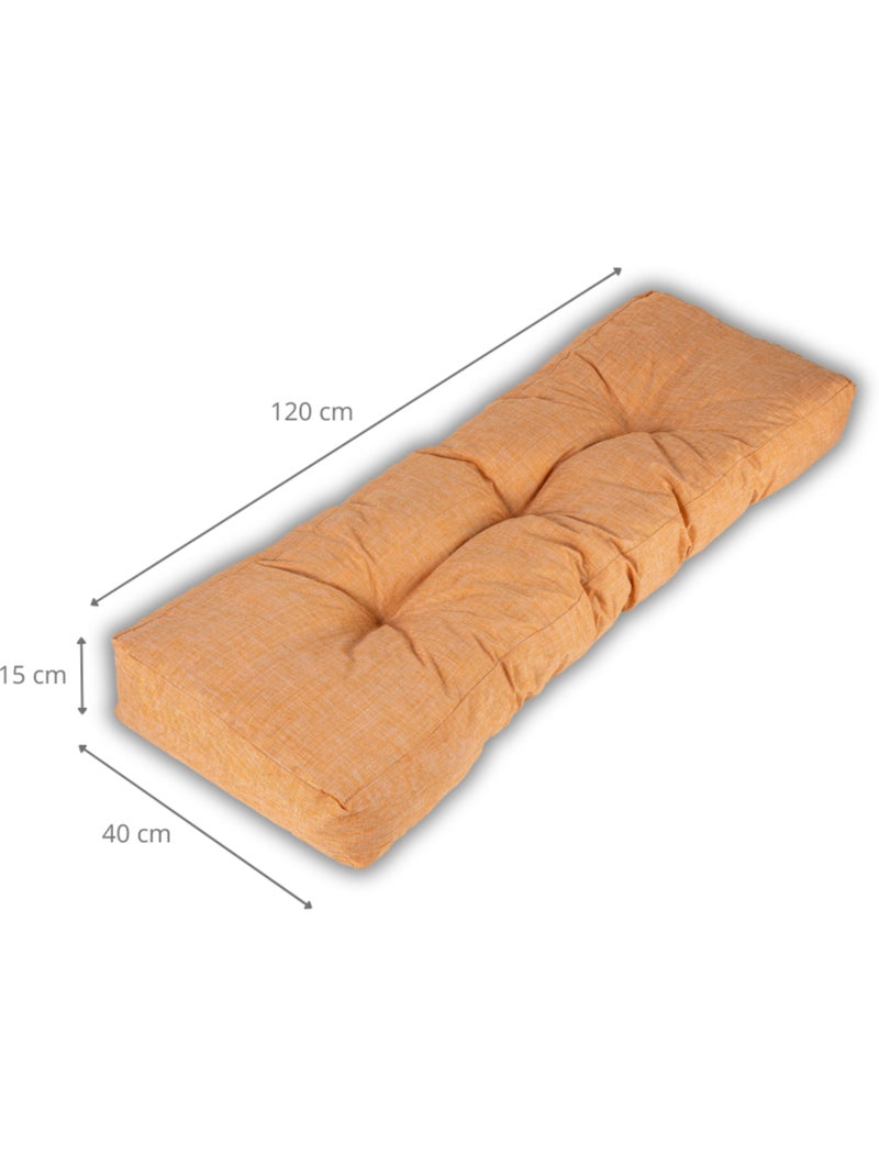 Coussin palette dossier en polyester 120x40x15 cm Orange - Kiabi