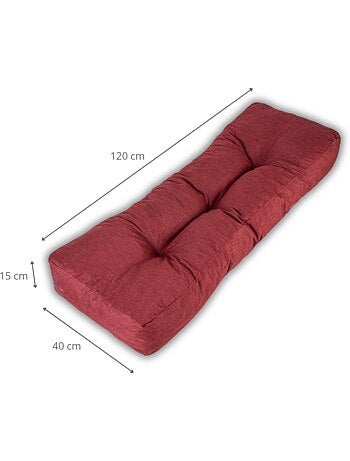 Coussin palette dossier en polyester 120x40x15 cm