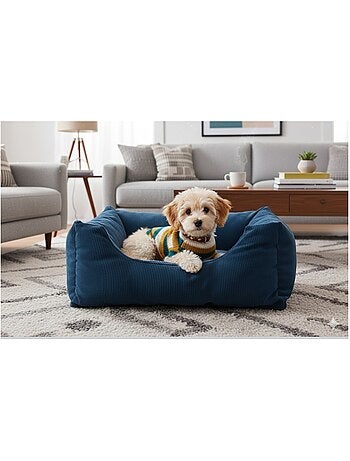 Coussin panier côtelé rectangle