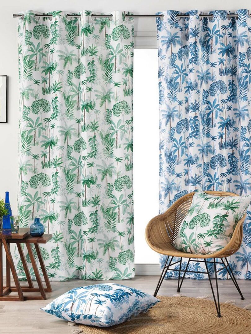 Coussin passepoil 60x60 Amazonia bleu Bleu Kiabi nu€