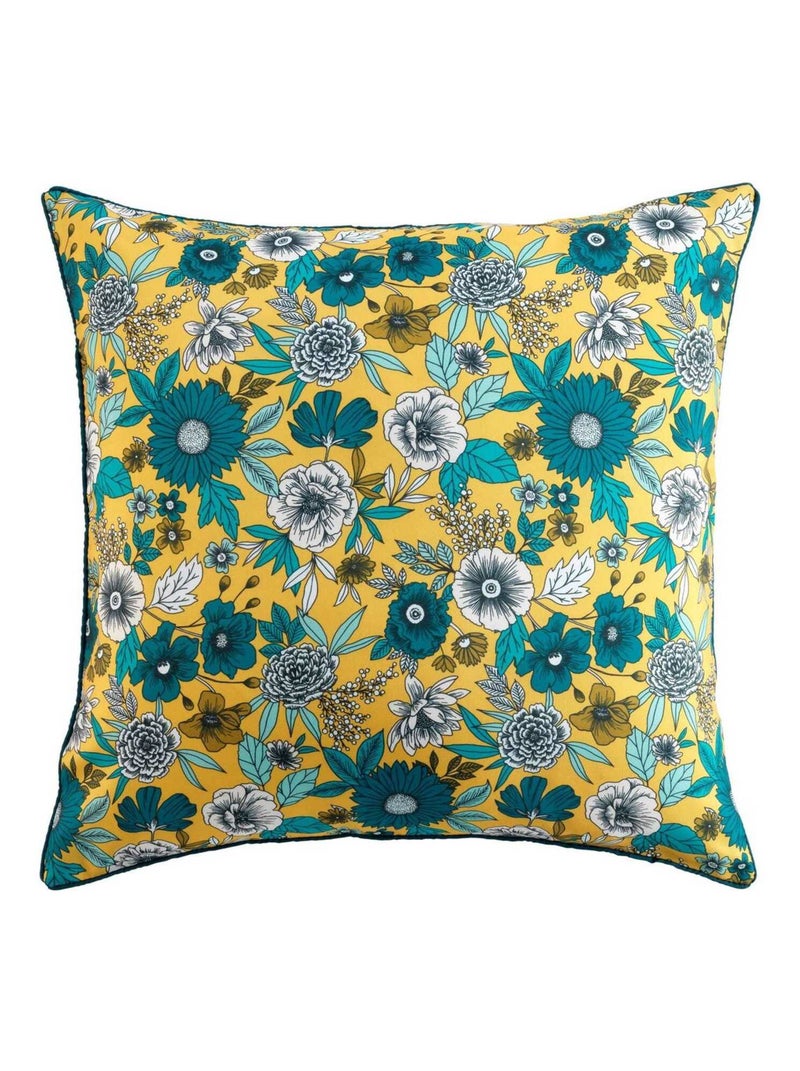 Coussin passepoil 60x60 Bohoflora jaune Jaune - Kiabi