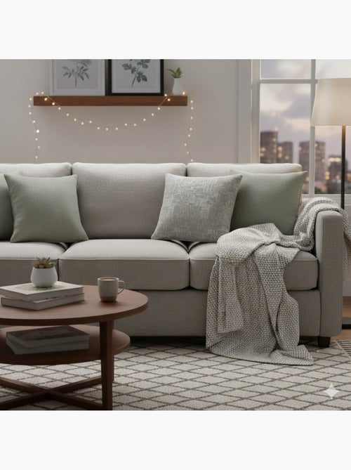 Coussin passepoil adamo jacquard gris 60 x 60 cm - Kiabi