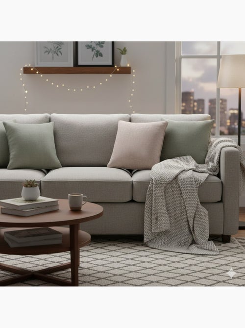 Coussin Passepoil Adamo Lin 60 x 60 cm - Kiabi