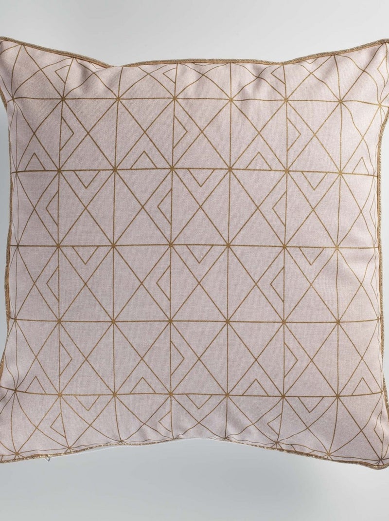 Coussin Passepoil Collection Bicolore Quadri Rose - Kiabi