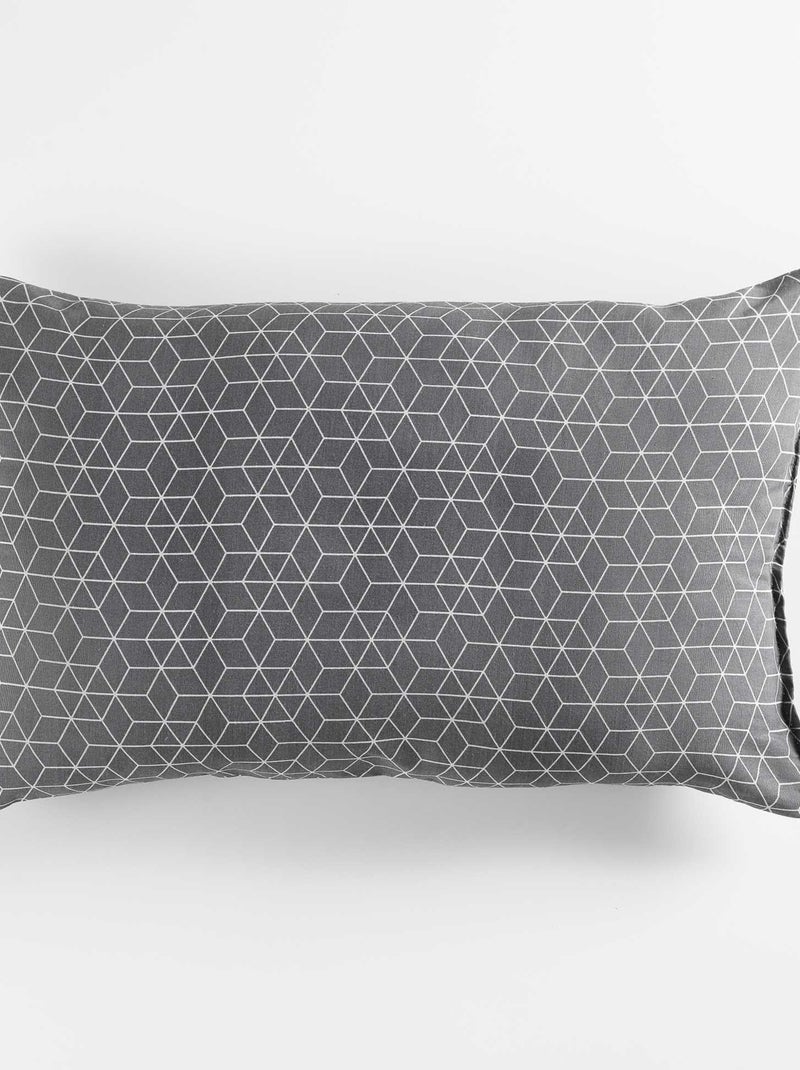 Coussin Passepoil Collection Optic Gris - Kiabi