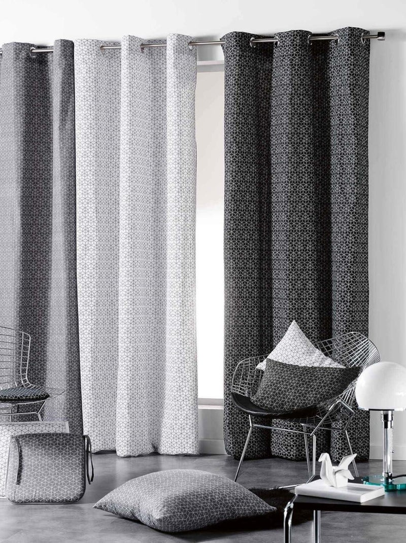 Coussin Passepoil Collection Optic Gris - Kiabi