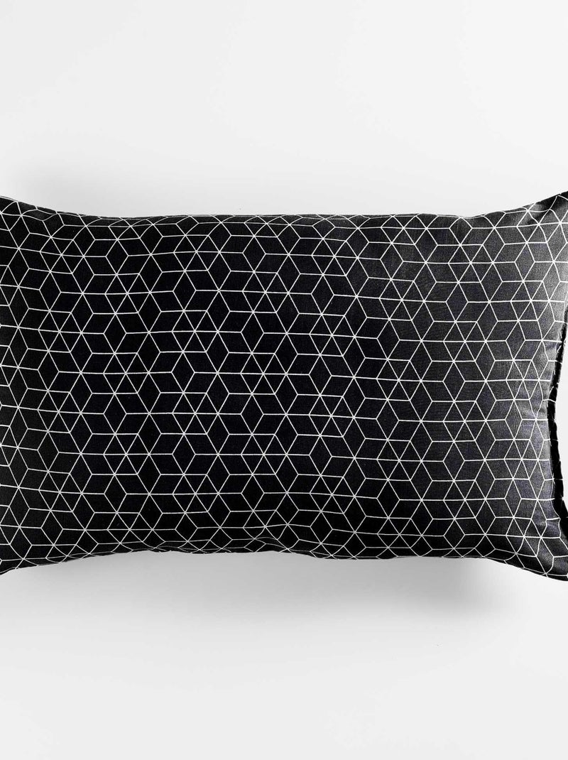 Coussin Passepoil Collection Optic Noir - Kiabi