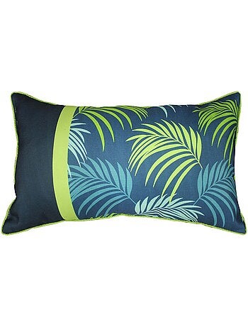 Coussin passepoil déhoussable Blue Végétal