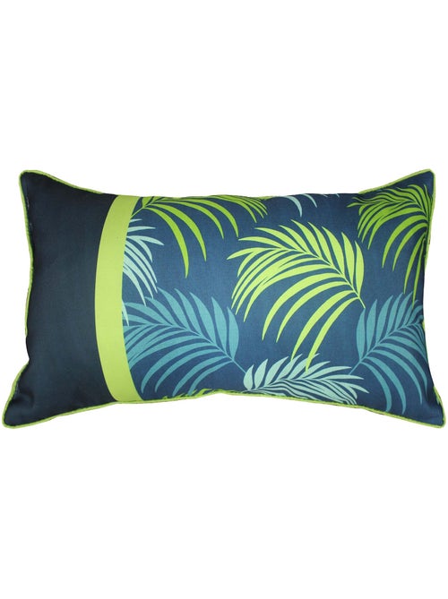 Coussin passepoil déhoussable Blue Végétal - Kiabi