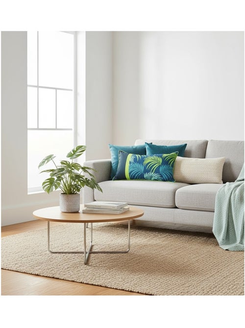Coussin passepoil déhoussable Blue Végétal - Kiabi