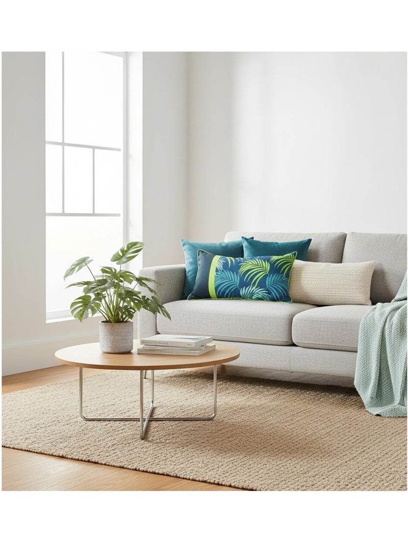 Coussin passepoil déhoussable Blue Végétal Vert - Kiabi