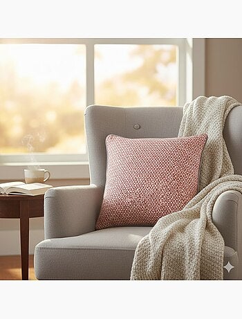 Coussin Passepoil Galactic Corail 40 x 40 cm