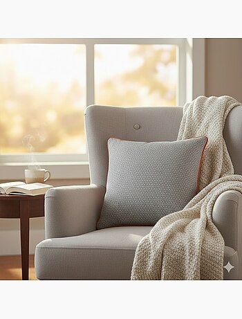 Coussin Passepoil Galactic Gris 40 x 40 cm