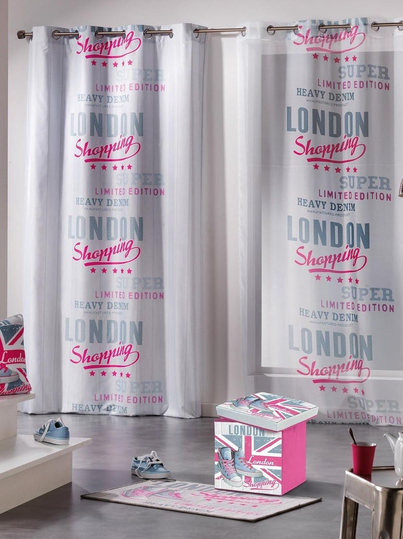 Coussin passepoil Londres girly Gris - Kiabi