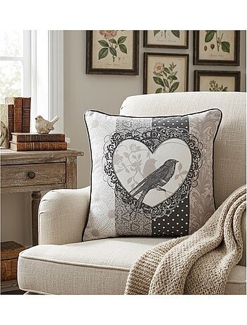 Coussin passepoil Love Bird