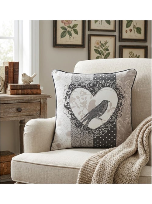 Coussin passepoil Love Bird - Kiabi Coussin passepoil Love Bird - Kiabi